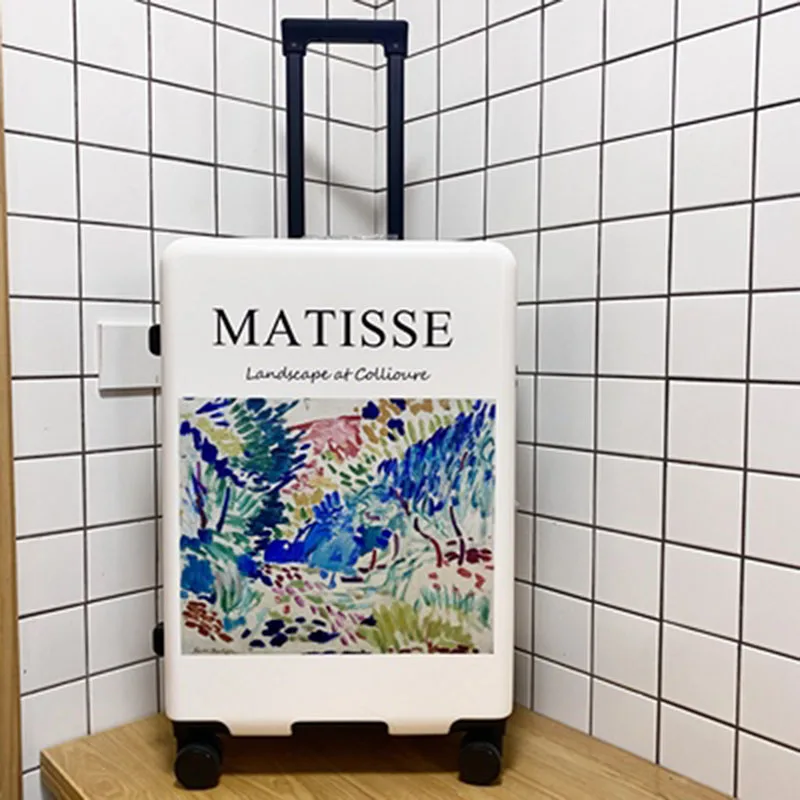 

Art Trolley Ins Net Suitcase 20 "24" 28" Valise Maquillage Luggage Bag Trolley Sac De Voyage