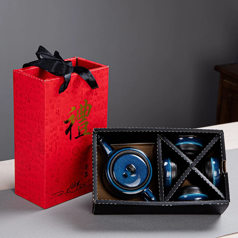 

Керамическая печь Tianmu для обжига глазури, меняющая цвет, два или четыре чашки, чайник, чайная чашка, деловая керамическая дорожная стандартн...