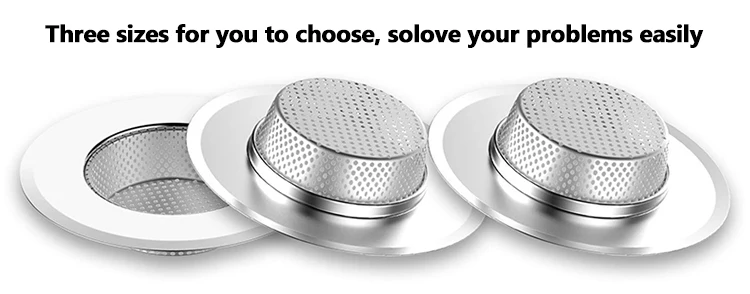 Kitchen Sink Strainer Stainless Steel Drain Filter Strainer L/M/S size bathroom drain hair catcher bath stopper waste plug sink