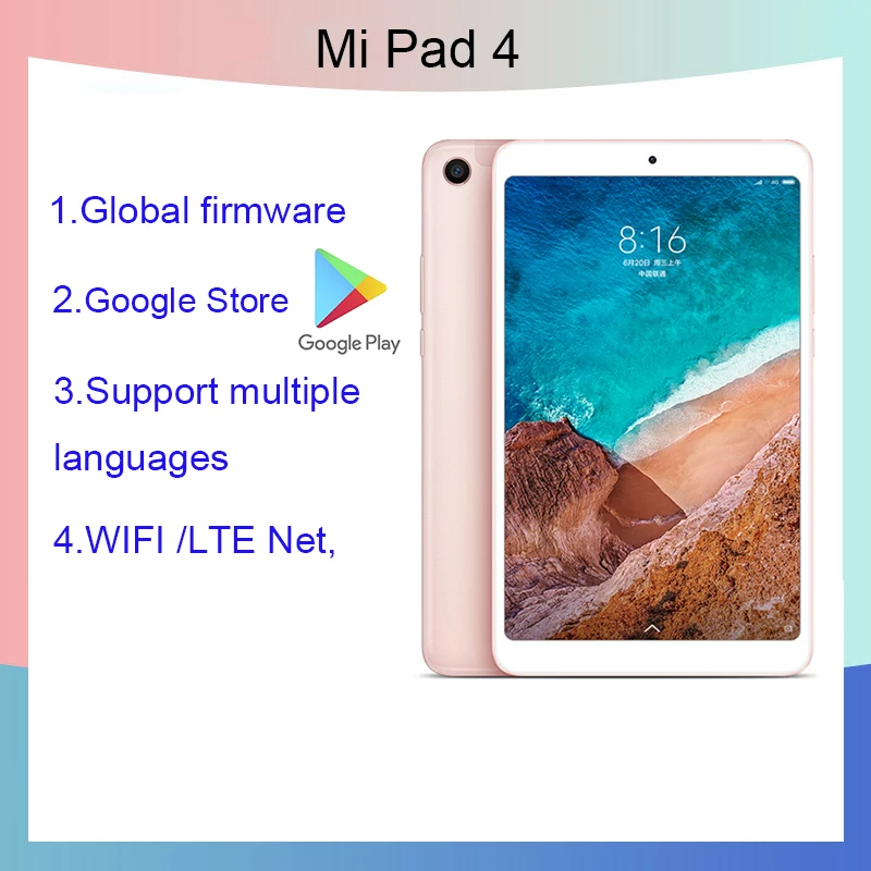 Планшет Xiaomi tablet 4 8 0 дюйма Android 10 графический планшет Snapdragon 660AIE Гб ОЗУ 64 ПЗУ