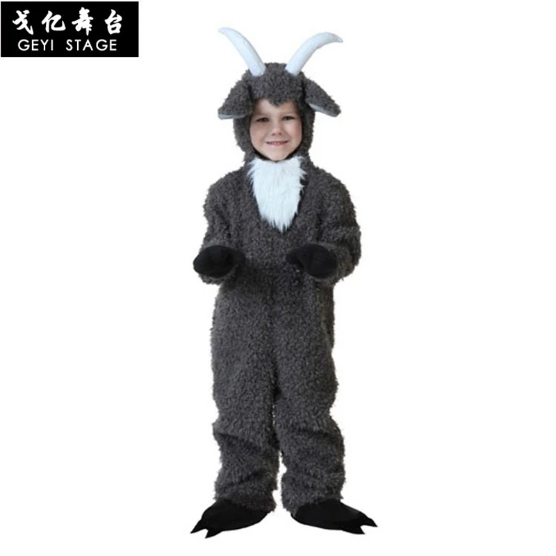 

Children Little Lamb Costume Sheep Cosplay Suit Animal Costume Fancy Dress with Hood Halloween Costume for Kids and Parent