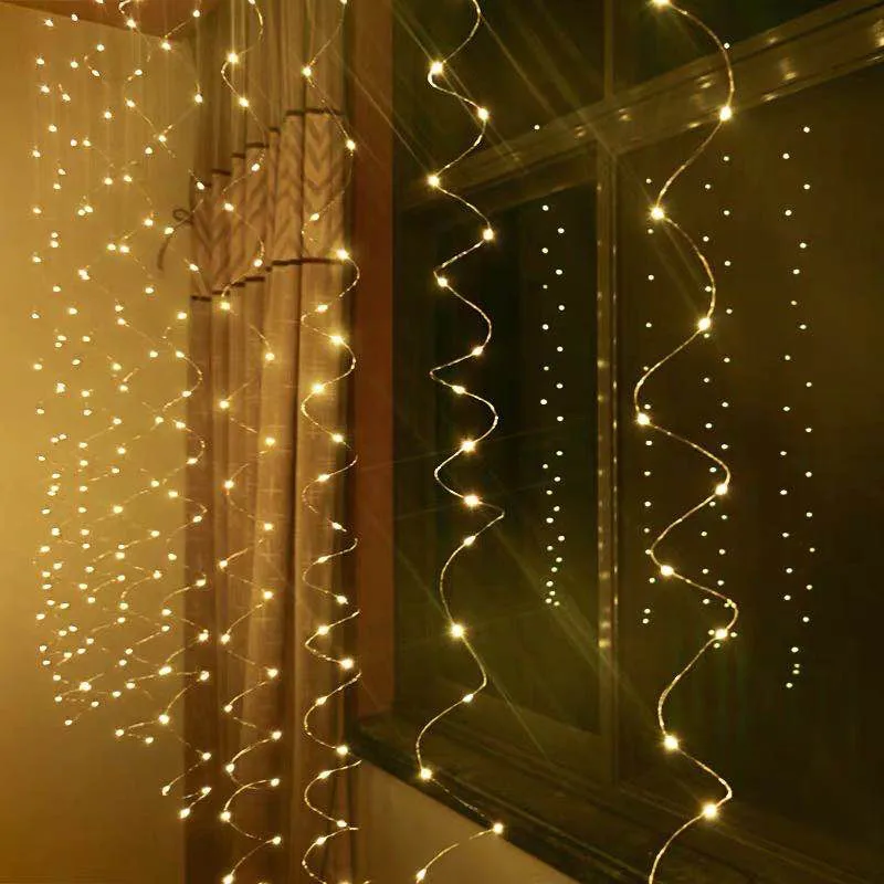 

3m LED fairy lights garland curtain lamp Remote control USB string lights New Year Christmas decorations for home bedroom window