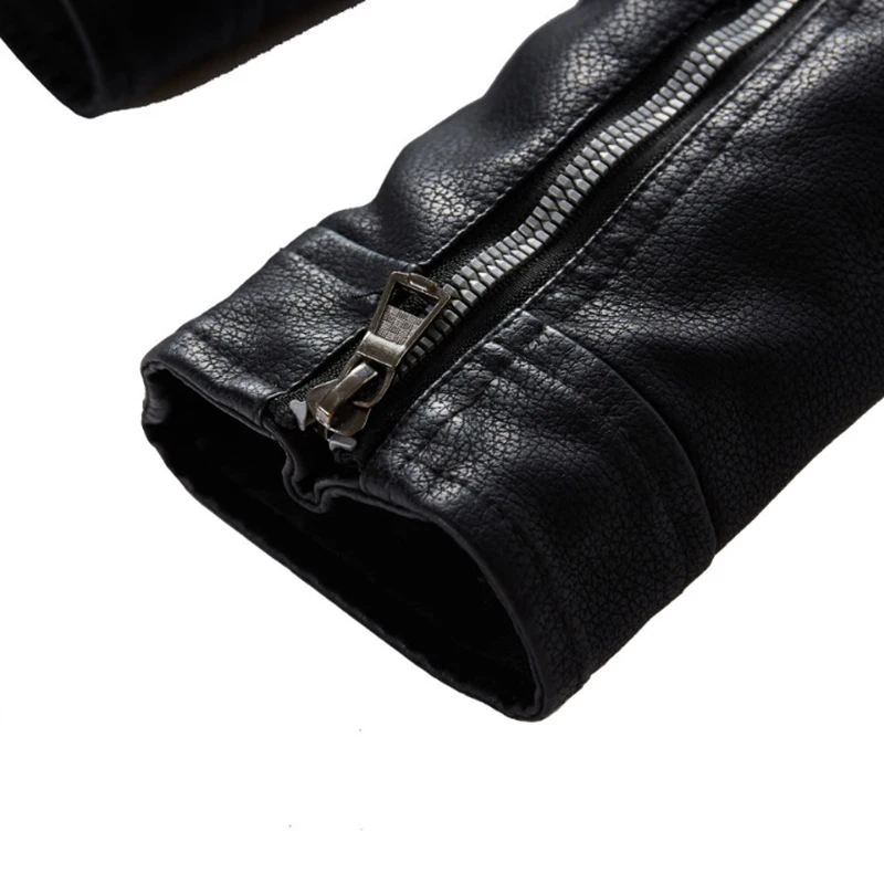 

New Man Leather Jacket Stand Collar Slim Fit Motorcycle Men Leather Jackets Coats Casual Faux Leather Zipper Male Outerwear 6XL
