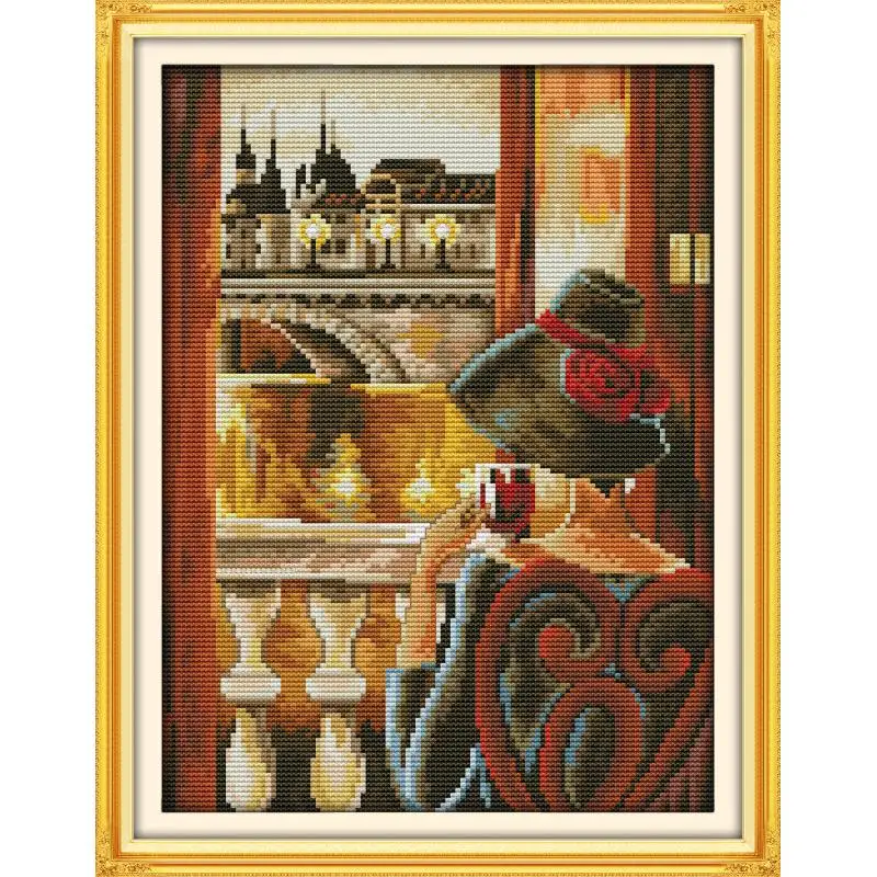 Картина для вышивки крестиком с надписью Joy Sunday | Дом и сад