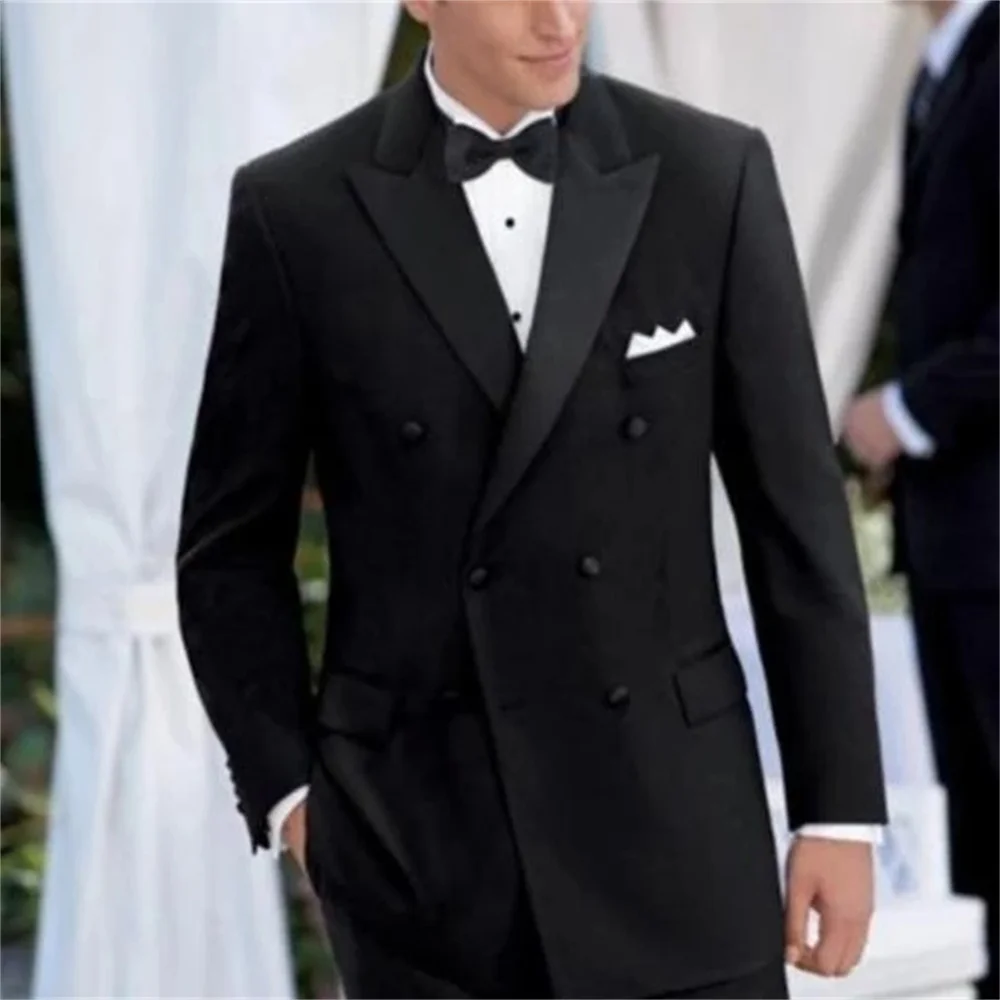 

Новинка 2021, высококачественный классический свадебный смокинг с лацканами, облегающий мужской костюм для шафера, официальное вечернее пла...
