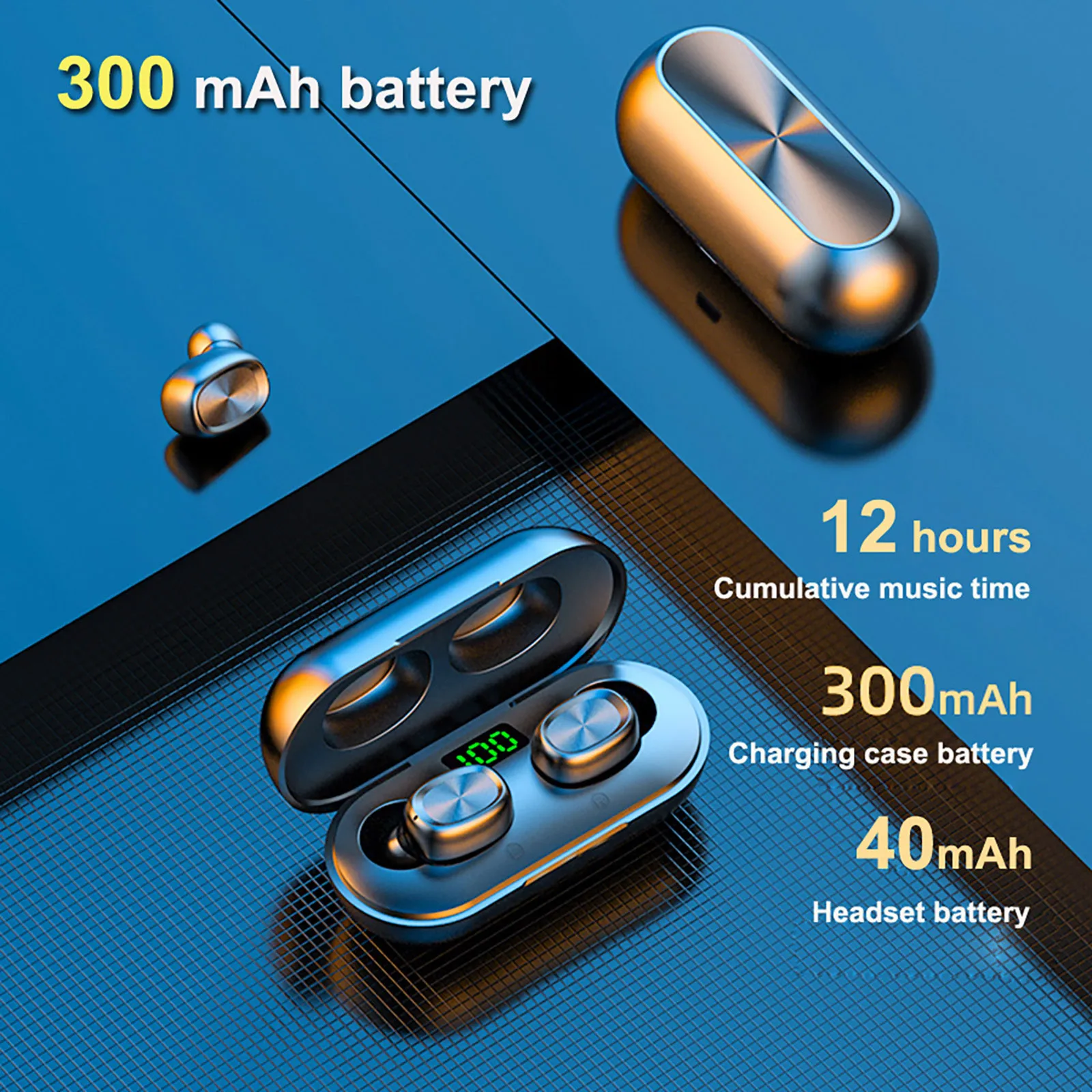 

Tws Bluetooth-наушники; Беспроводная гарнитура; Мини-наушники; 9d стерео Bluetooth-наушники с крышкой цифрового дисплея