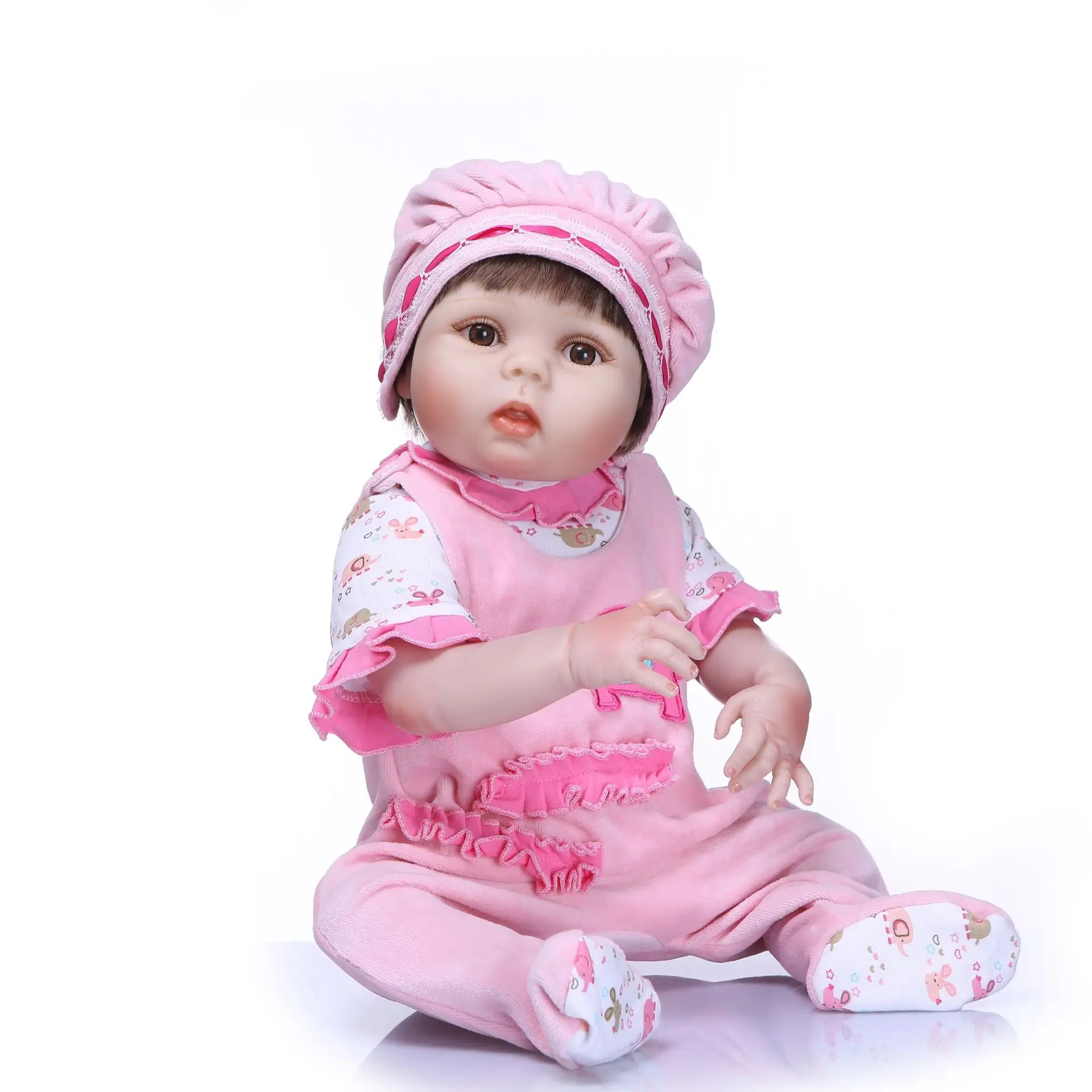 Детские куклы Reborn для девочек полностью силиконовый корпус 56 см