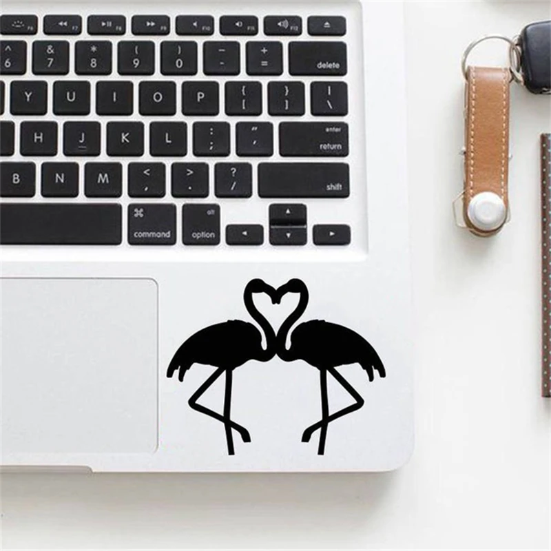 Laptop Decal car Sticker Pink Birds Fauna Flamingo Heart Computer Tablet Notebook Keyboard Phone Wall Bedroom Kids Décor HY1420