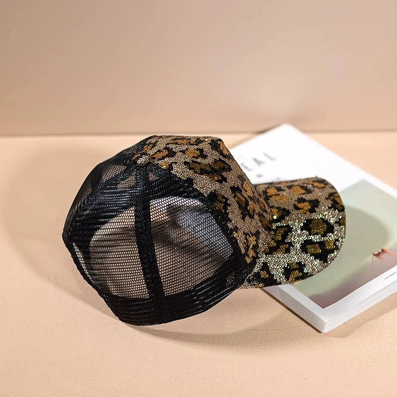 Женская летняя Солнцезащитная дышащая сетчатая бейсболка блестящая