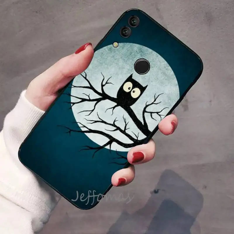 

Cute Owl animal painting Phone Case For Huawei Honor view 7a5.45inch 7c5.7inch 8x 8a 8c 9 9x 10 20 10i 20i lite pro