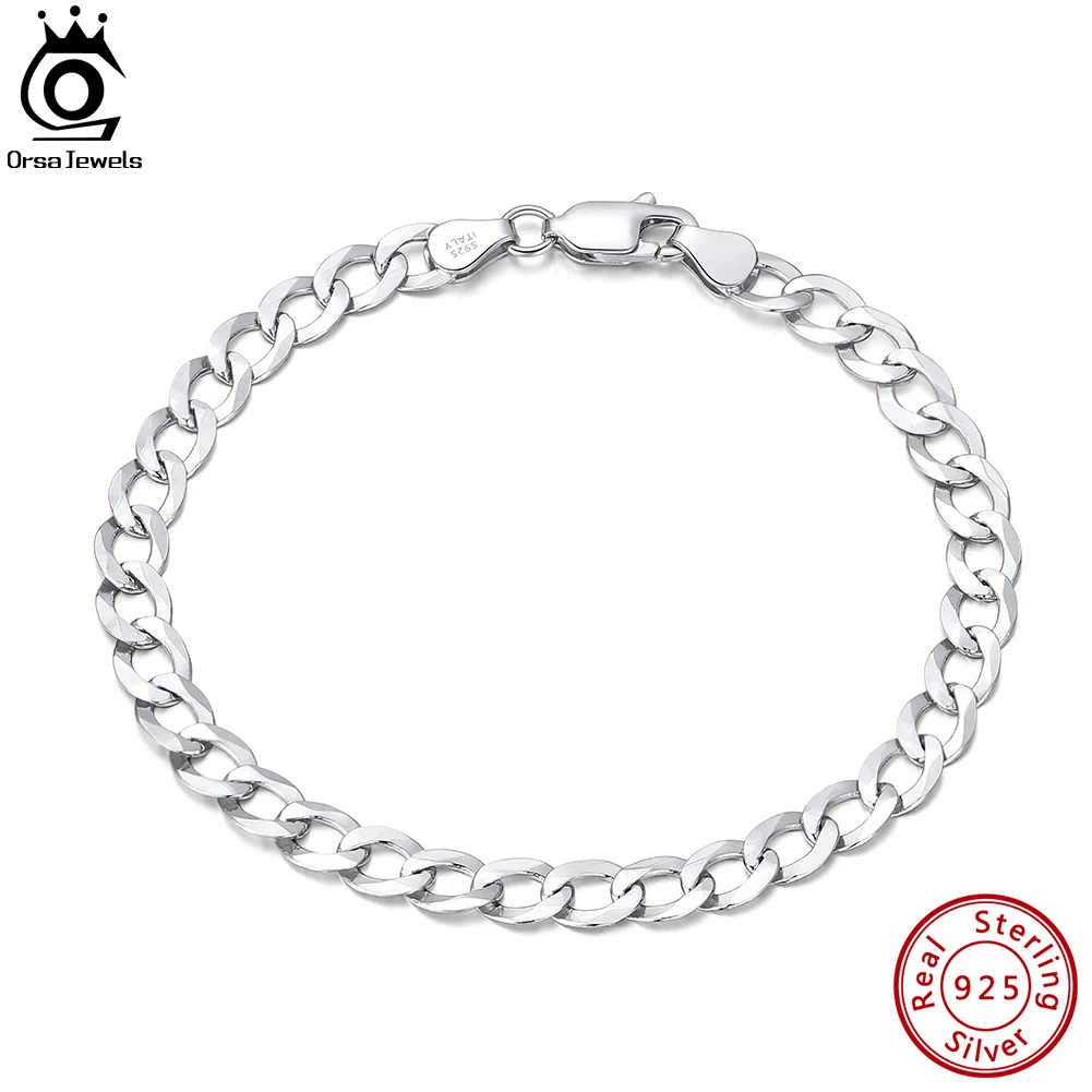 

Ювелирные изделия ORSA JEWELS из стерлингового серебра 925 пробы, итальянская цепочка из кубинской панцирной цепи диаметром 2,5 мм для женщин и муж...