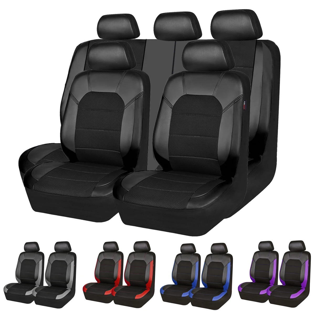 

2021 универсальный чехол для автомобильных сидений, черные кожаные автомобильные аксессуары для салона, подходят для 40/60 50/50 60/40, чехлы на задн...