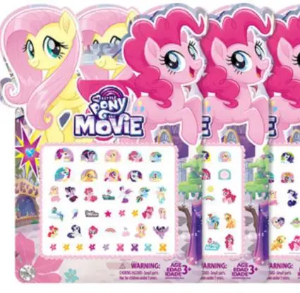 Pony 1Pcs Random Детский подарок для девочек Эльза и Анна Макияж игрушка наклейки для ногтей s игрушка Белоснежка Принцесса София Микки Минни детская наклейка - Цвет: Pony 1Pcs Random