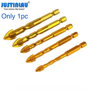 Сверло JUSTINLAU 681012 мм с шестигранным хвостовиком, твердосплавное сверло из титана и вольфрама, с перекрестной головкой для плитки, стекла