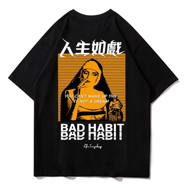 

Dropshipping Summer Hipster Short Sleeve Tshirts Men Hip Hop Life Like a Play Print Tops Tees Casual Loose 100% Cotton T-shirts