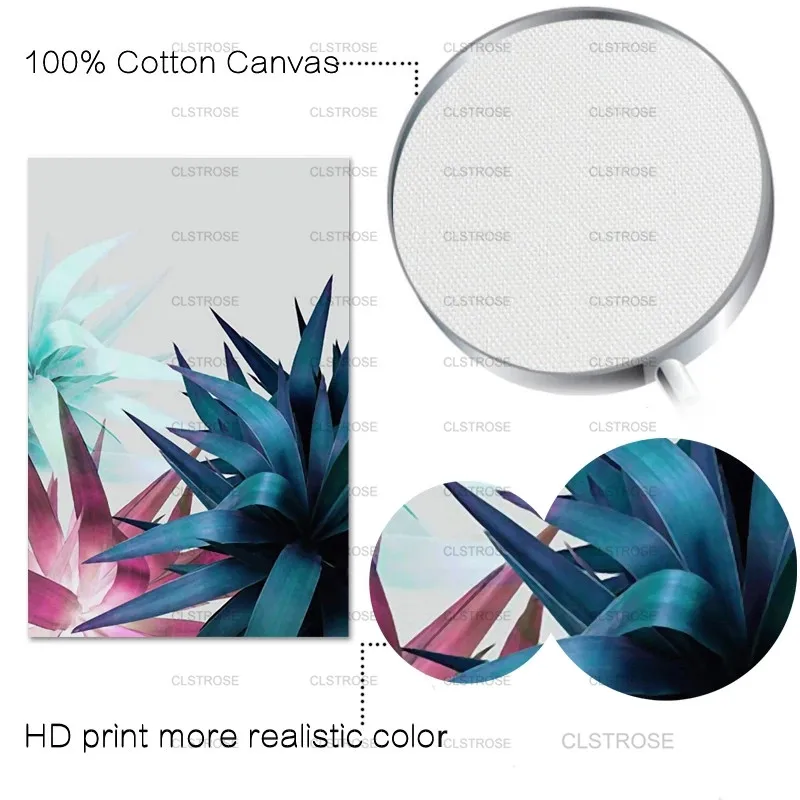 

Big Leaf Abstract Decorative Painting Poster Wall Artist Home Decorative Canvas Painting for Living Room Bedroom Frameless Style