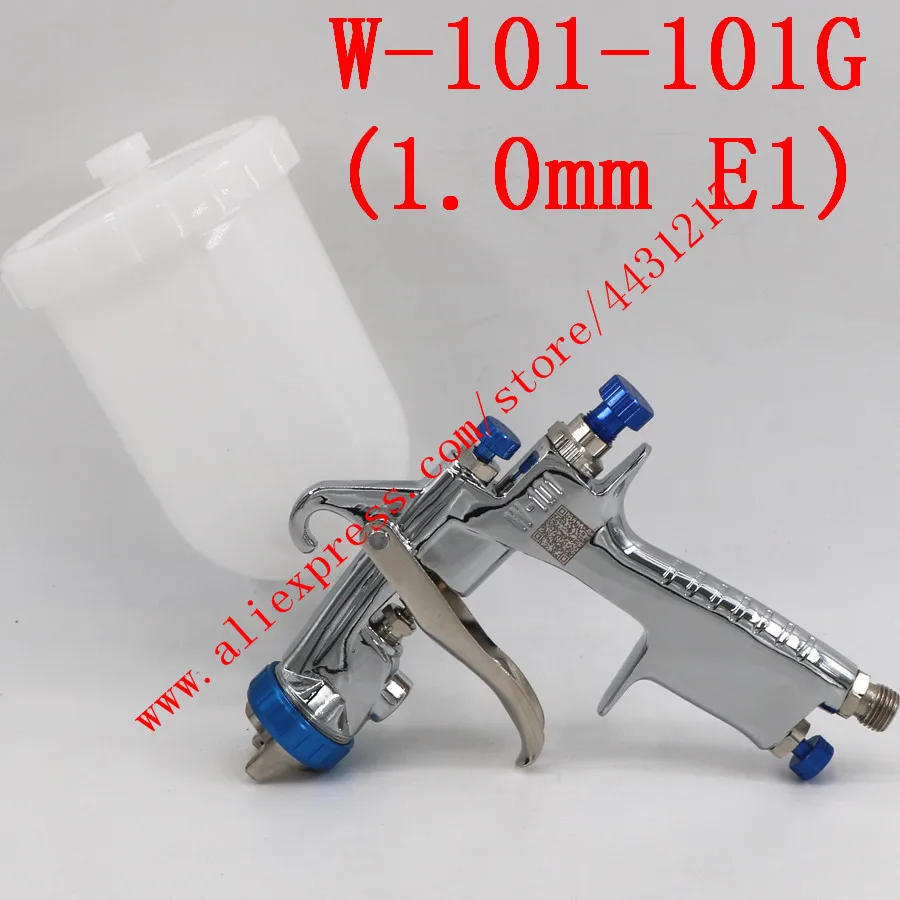 101G(1.0mm E1) Часовой механизм: японский W101 134G пистолет-распылитель W-101 HVLP ручная мельница для Краски пистолет-распылитель 0,8/1,0/1,3/1,5/1,8 мм пластиковый бак 400 мл - Цвет: 101G(1.0mm E1)
