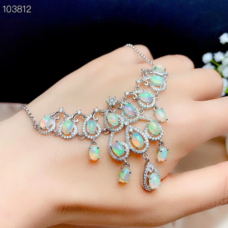 

Натуральное опаловое ожерелье для женщин, серебро 925 пробы, ювелирные изделия, настоящие опаловые драгоценные камни, лидер продаж, сертифик...