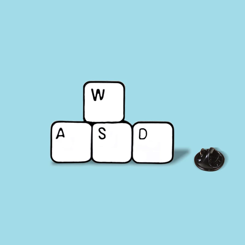 WASD игровая клавиатура булавки броши клавиши планшеты игра колпачки рубашка