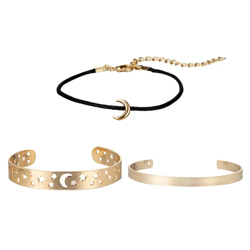 Женский многослойный браслет с полыми лунами и звездами | Украшения аксессуары