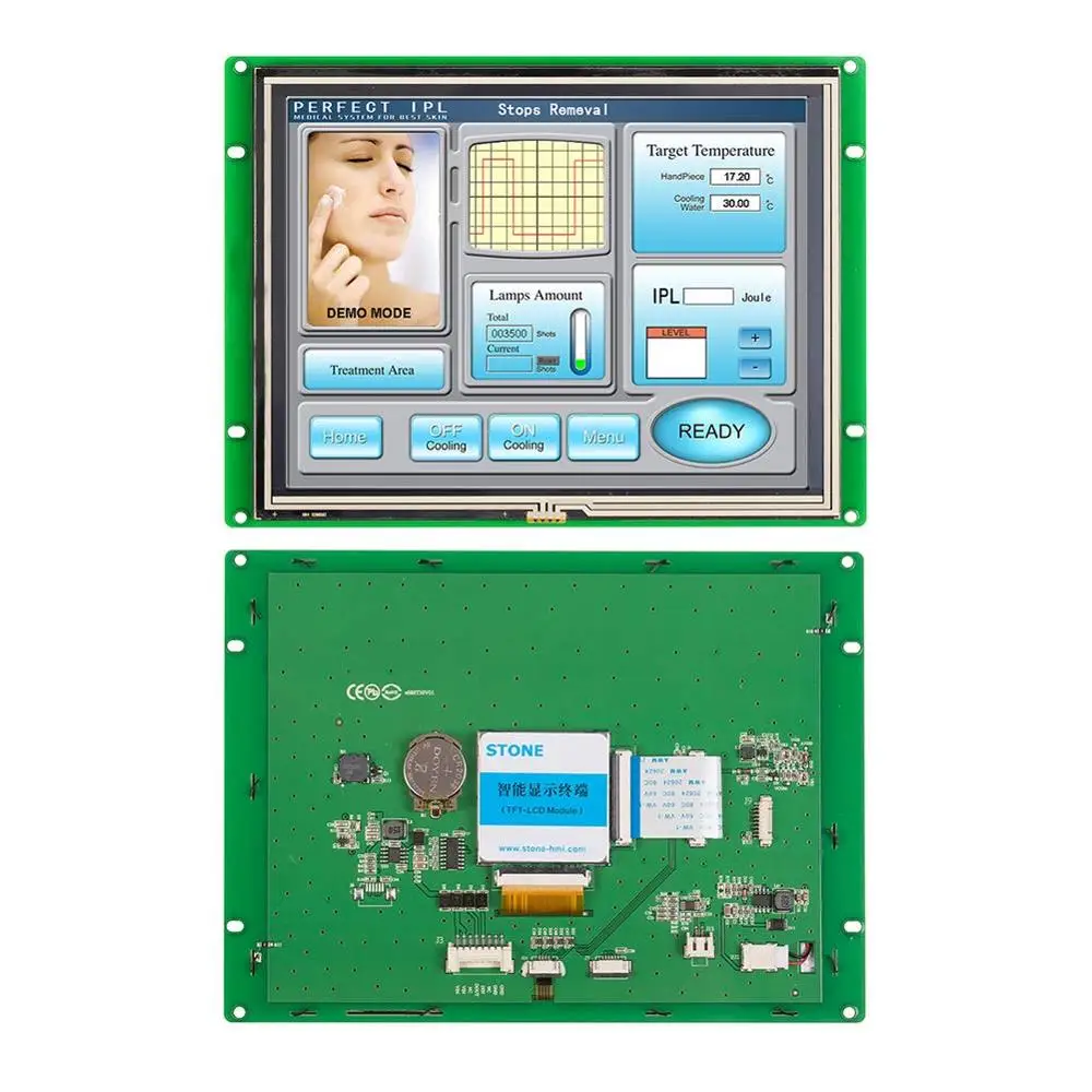 8.0 Inch Industrial HMI Display Panel TFT LCD Intelligent Display with Serial  UART Interface + Controller + Driver + Software