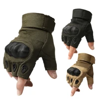 tactical gloves army military men gym fitness riding half finger rubber knuckle protective gear male tactical gloves