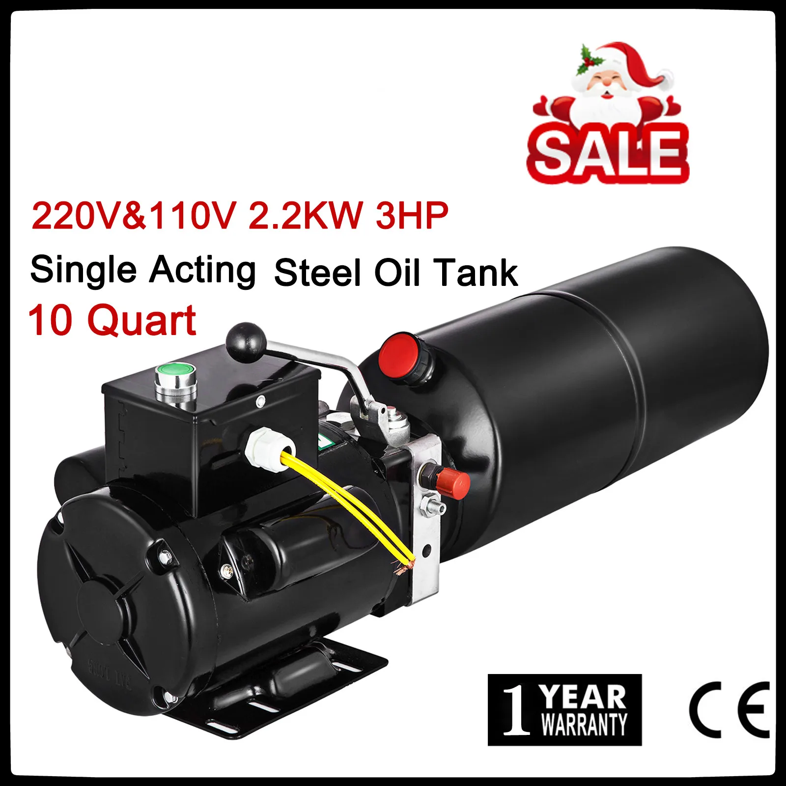 

220V Car Lift Hydraulic Power Unit Auto Hydraulic Pump 10L 2.64gal Vehicle Hoist Steel Oil Reservoir Tank Auto Repair New