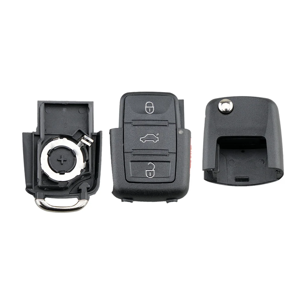 Чехол для дистанционного ключа QWMEND с 3 кнопками Vw Jetta Golf Passat Beetle Polo Skoda 2004-2011