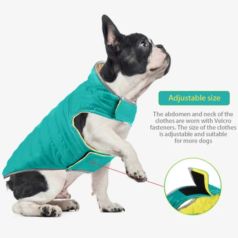 

Lightweright Pet Coat Jacket Reversible Cold Weather Vest Outfit Apparel Winter Warm Waterproof Windproof For Small Large Dogs