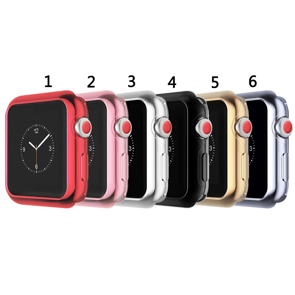 

Electroplating TPU Protective Case Cover For Apple Watch Series 1 2 3 4 5 6 SE 38mm 42mm 40mm 44mm