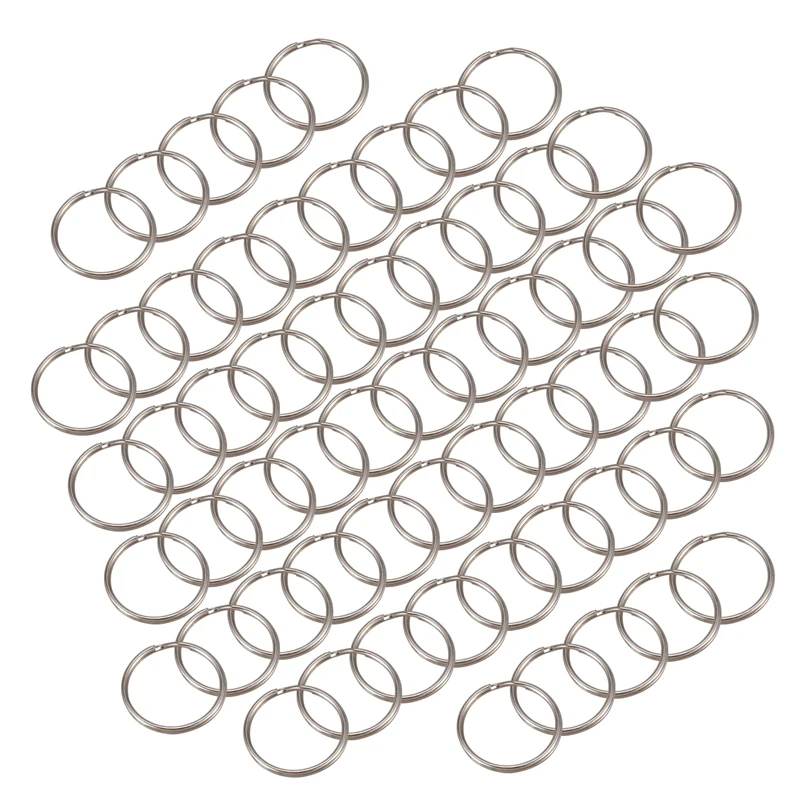 

60 Pcs 20Mm Outside Dia Universal Split Key Rings Keychain Holders