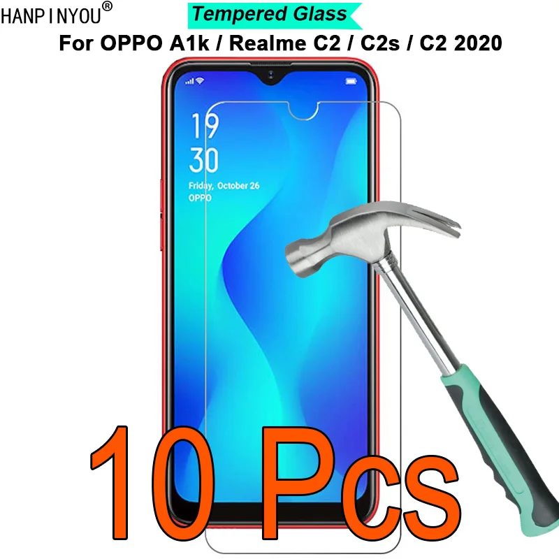 

10 шт./лот для OPPO A1k / Realme C2 / C2s / C2 2020 твердость 9H 2.5D ультратонкая закаленная стеклянная пленка защита для экрана