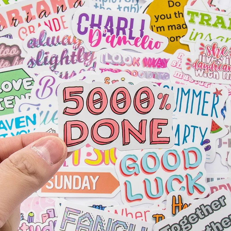 103050pcs new motivational phrases stickers quotes sentences waterproof for phone laptop office study room graffiti decal toys free global shipping