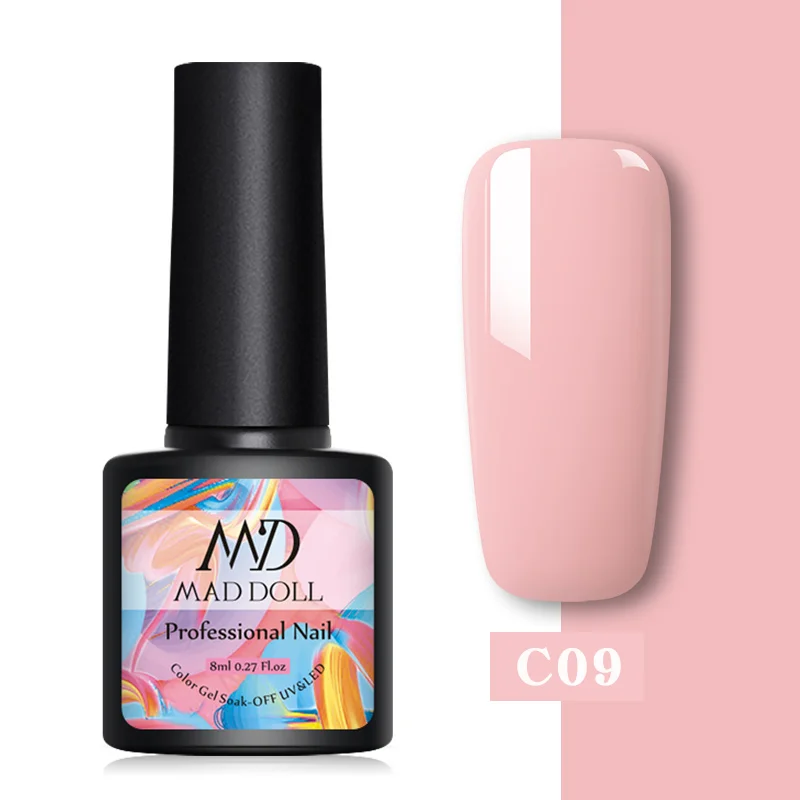 C09 MAD DOLL, Термальный гель для ногтей, меняющий цвет, блестки, отмачиваются, УФ-гель для ногтей, лак для ногтей, дизайн ногтей, сделай сам, украшение - Цвет: C09