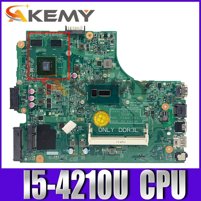 

Original Laptop motherboard For DELL Inspiron 3449 3546 3446 SR1EF i5-4210U Mainboard CN-0PKHD7 0PKHD7 13302-1 N15V-GM-S-A2