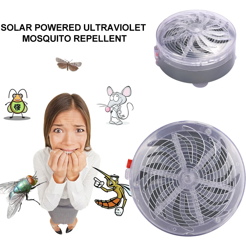 Серый уличный солнечный УФ-светильник от комаров ловушка насекомых пластиковая