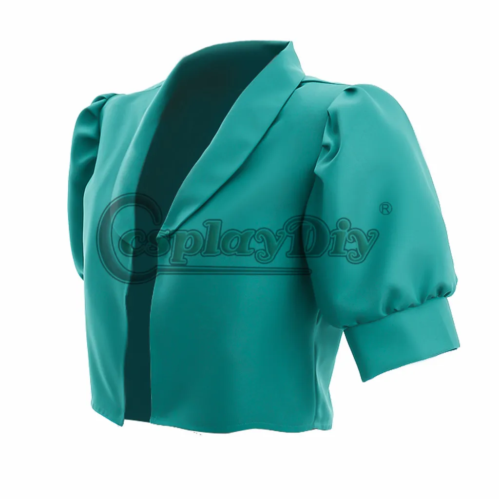 Cosplaydiy Steven Universe Cosplay Pearl Jacket Costume Green coat Tops for unisex Halloween custom made | Тематическая одежда и