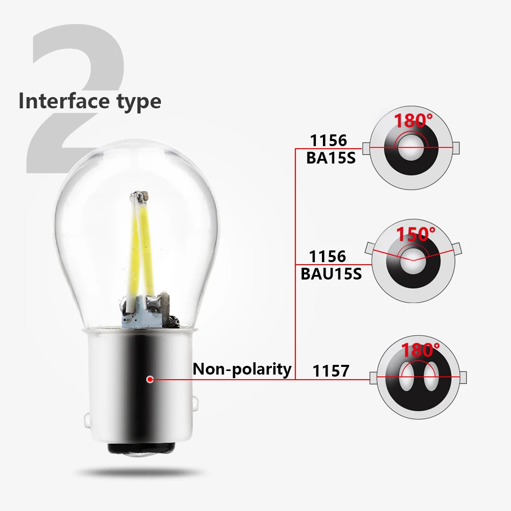 Из 2 предметов светодиодный P21W PY21W автомобильный светильник 1156 BA15S BAU15S 1157 BAY15D COB 48 SMD 12V 6500K Авто Сигнал поворота, стоп-сигналы; цвета белый, желтый, красный