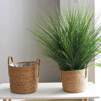 handmade flower basket straw storage basket rattan floor indoor flower pot crafts decoration home living room decoration
