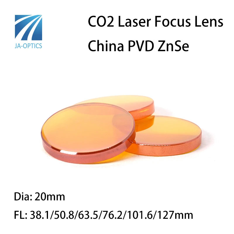 Фокусирующая линза JA-Optics из Китая PVD ZnSe диаметр 20 мм FL38.1 50 8 63 5 76 2 101 6 127 для