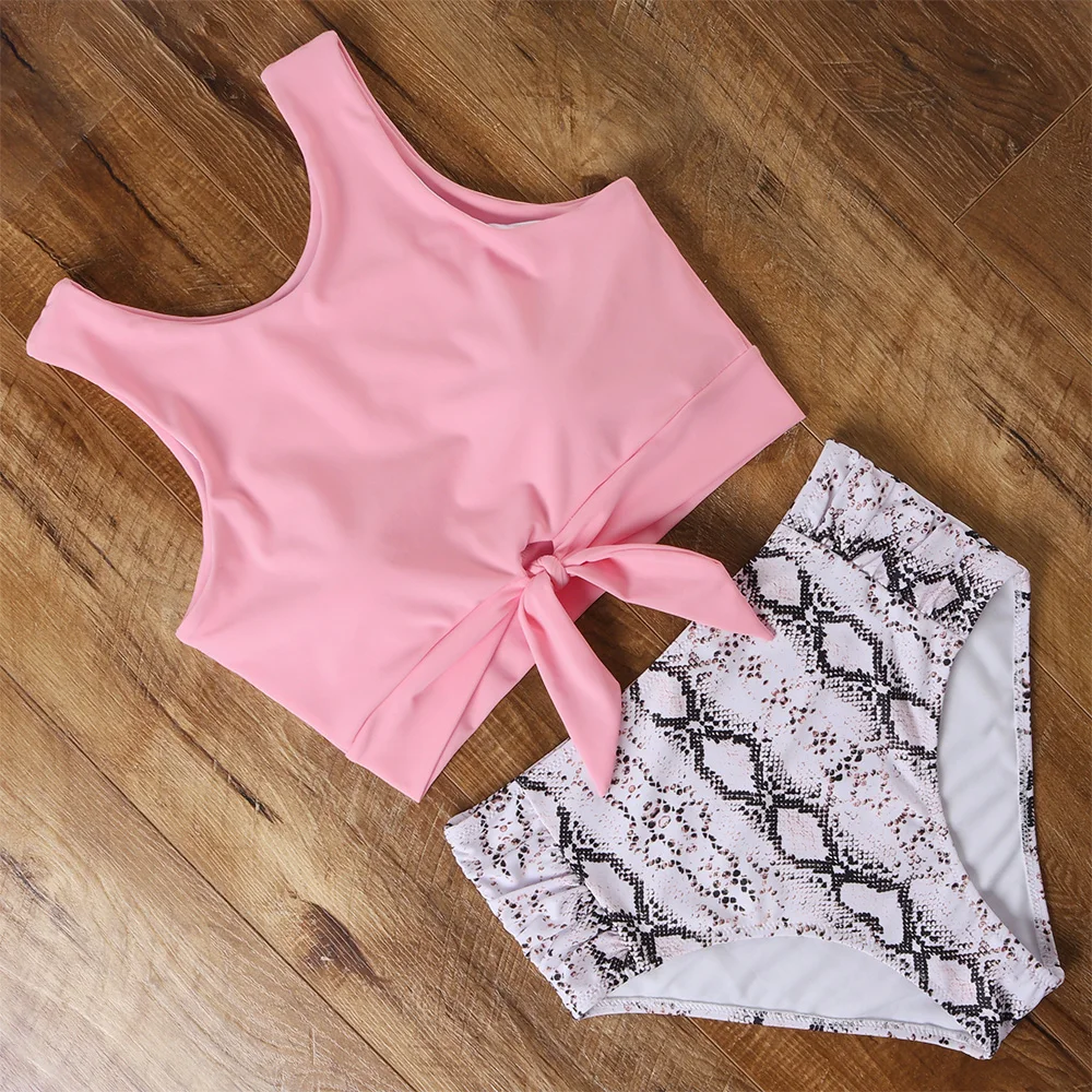 Купальник-бикини с завышенной талией эффектом пуш-ап | Женская одежда