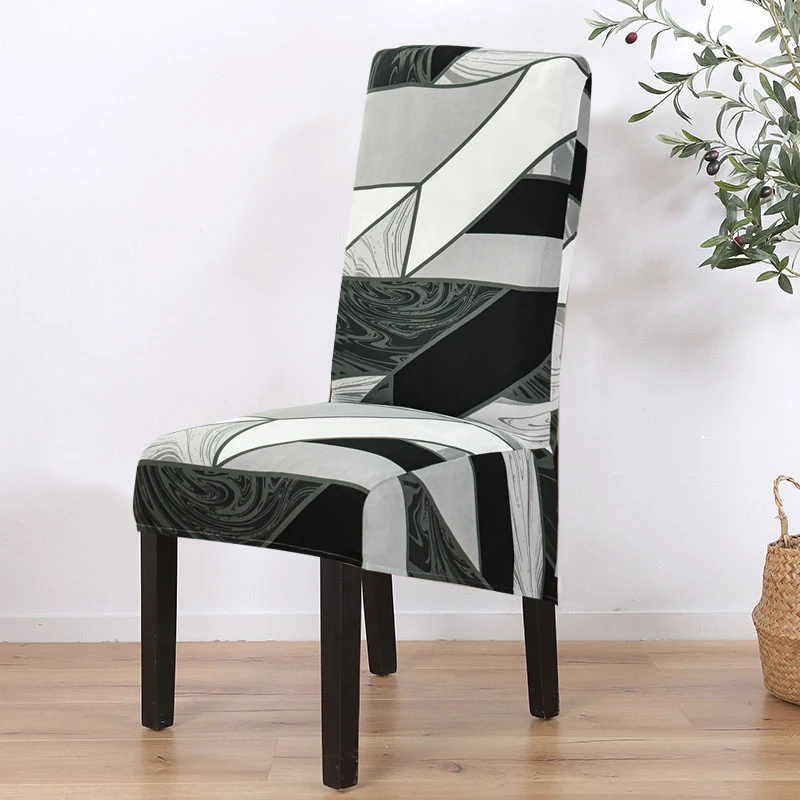 

Geometry XL Size Chair Cover Dining Elastic Chair Covers Spandex Stretch Elastic Office Wedding Anti-dirty Removable 1pc