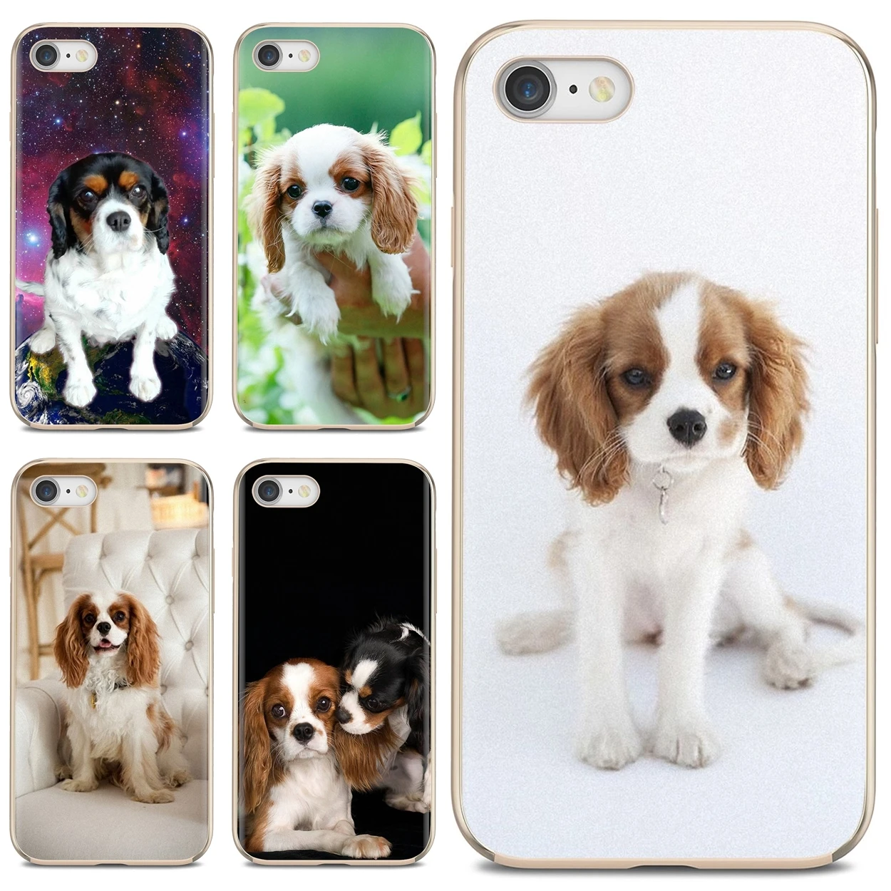 

Charles-Spaniel-Dog-Cavalier-King For iPhone 10 11 12 Pro Mini 4S 5S SE 5C 6 6S 7 8 X XR XS Plus Max 2020 Soft Cover