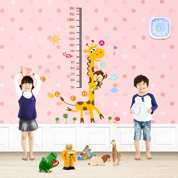 Диаграммы роста ребенка мультфильм Рост Мера Линейка Съемный ПВХ стикер стены