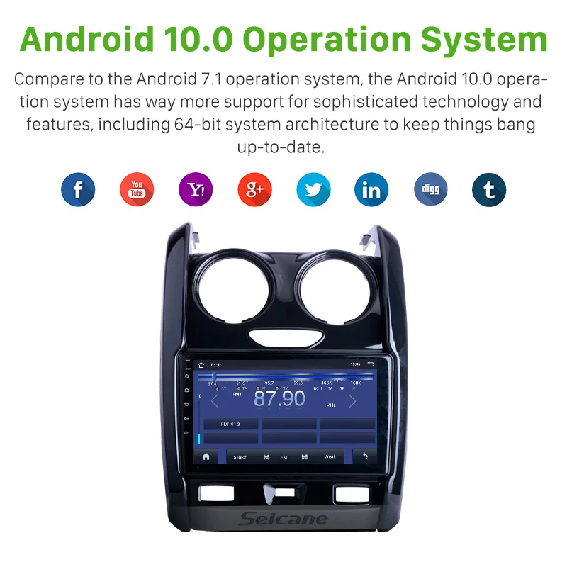 Автомагнитола Seicane 2 DIN Android 10 0 9 дюймов Гб ОЗУ 32 ПЗУ GPS-навигация сенсорный экран