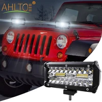 1pcs 7 inch 120w 80led combo light bars spot flood beam work driving offroad boat auto tractor truck 4x4 suv atv car styling 12v