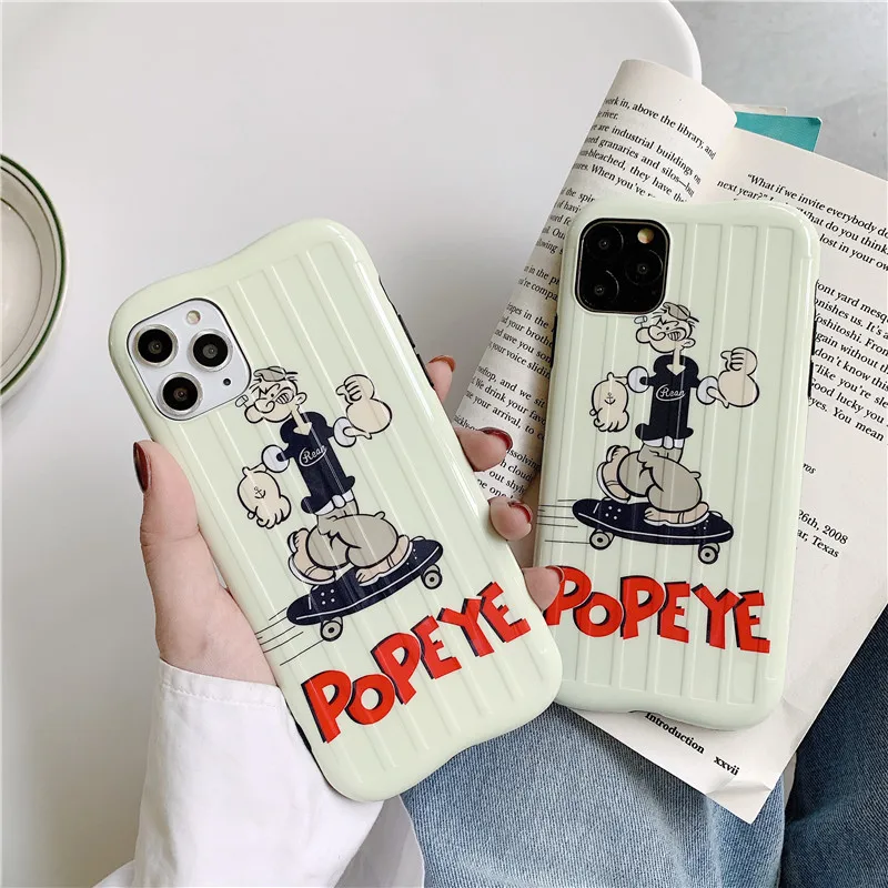 Забавный мультяшный чехол Popeye для iPhone 11 Pro задняя крышка XR XS Max X 7 8 Plus силиконовые