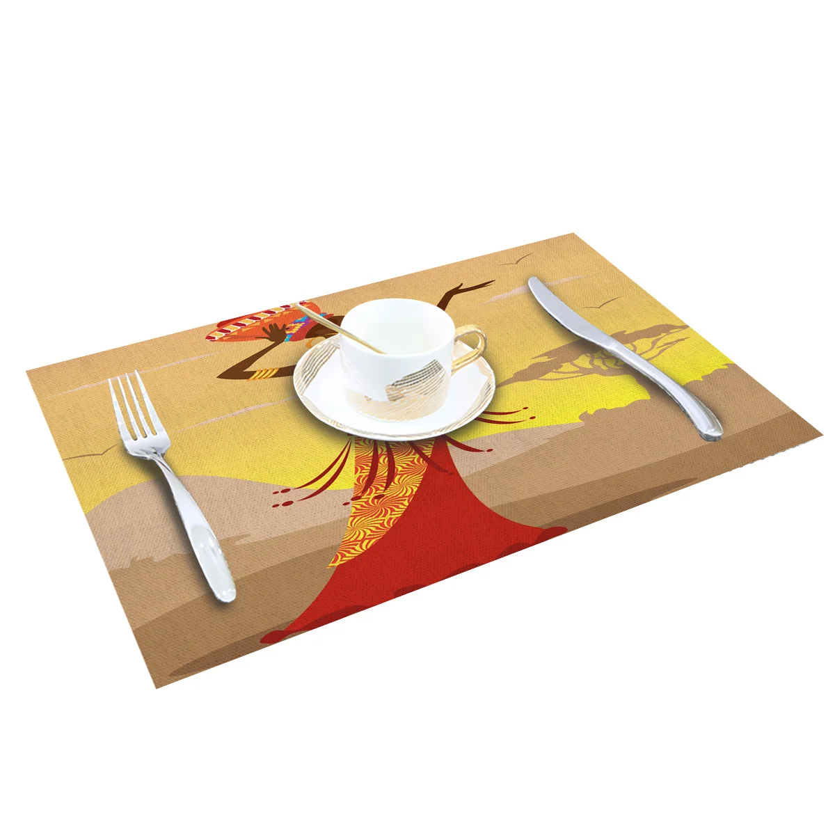 Набор из 4/6 салфеток для обеденного стола Африканский женский коврик места на