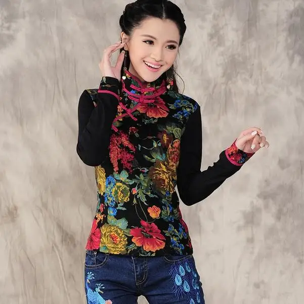 Spring Autumn Women T Shirt Elegant 4XL Plus Size Vintage Brand T-Shirt Blusa Feminina Black Embroidery Tops Tee Clothing DC315 | Женская