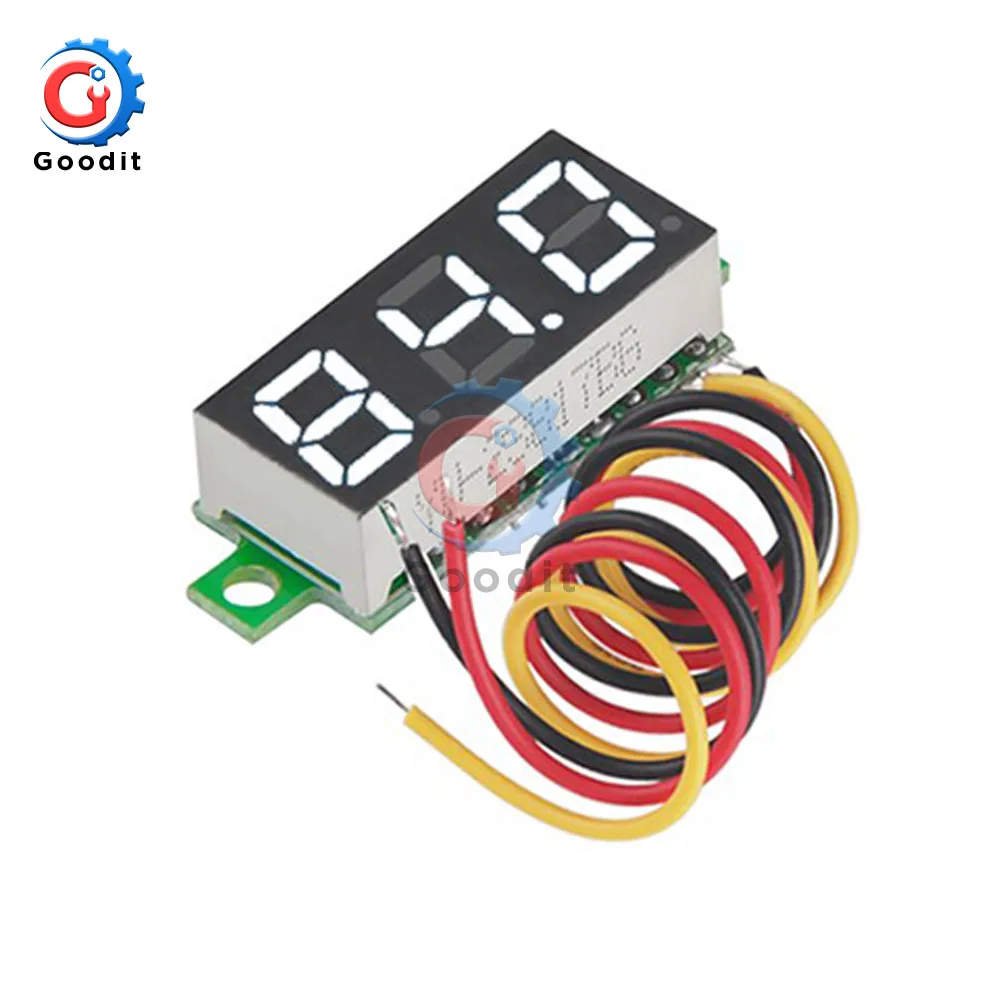 Белый DC 0-100V светодиодный Дисплей цифровой мини-датчик напряжения постоянного тока Вольтметр 3-жильный Панель вольтметр 0,28 дюймов детектор монитор инструменты - Цвет: Белый